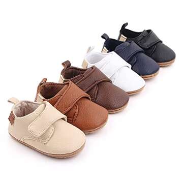 Meckior Infant Baby Boys Girls Classic PU Leather Wedding Loafers Brogue Toddler Oxford Dress Shoes ...