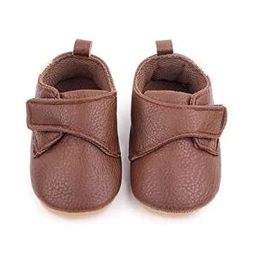 Meckior Infant Baby Boys Girls Classic PU Leather Wedding Loafers Brogue Toddler Oxford Dress Shoes First Steps Walking Flat Lazy Crib Shoe