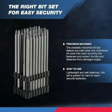 NEIKO 1/4" Extra Long Security Bit Set - 32 Pieces