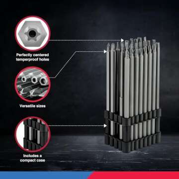 NEIKO 1/4" Extra Long Security Bit Set - 32 Pieces