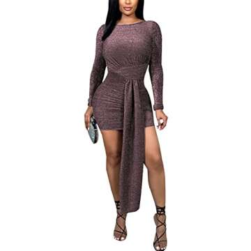 Elegant Sparkly Bodycon Mini Dress for Women - Party Ready