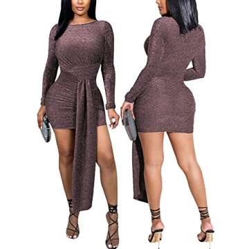 Sparkly Slim Fit Mini Dress for Stylish Women