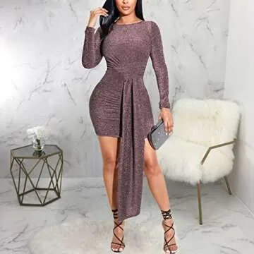 Sparkly Slim Fit Mini Dress for Stylish Women