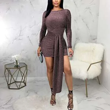 Sparkly Slim Fit Mini Dress for Stylish Women