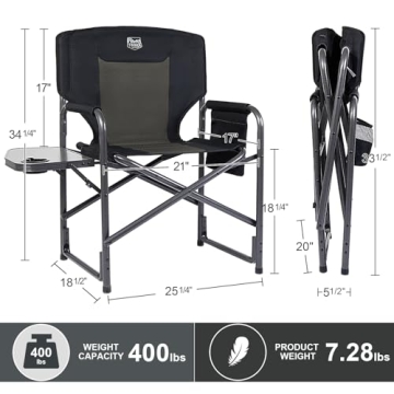 Timber Ridge Oversized Lightweight Camping Chair for Comfort