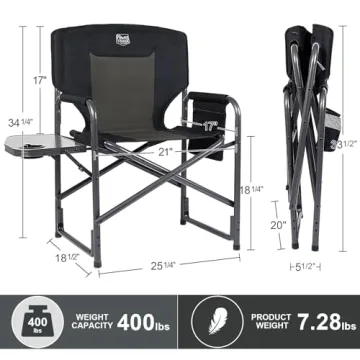 Timber Ridge Oversized Lightweight Camping Chair for Comfort
