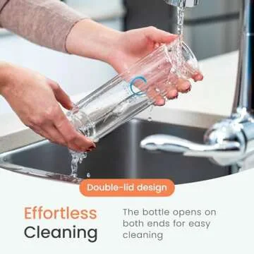 Pure Zen Tea Tumbler with Infuser - Double Wall Glass Travel Mug with Stainless Steel Filter - Leakproof Tea Infuser Bottle for Loose Leaf Tea and Fruit Infused Water - Unique Gift Set - 13 Ounce