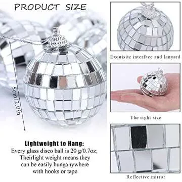54 Pcs Mirror Disco Balls for Parties and Holiday Decor