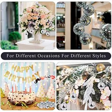 54 Pcs Mirror Disco Balls for Parties and Holiday Decor
