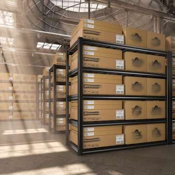 REIBII 3000LBS Garage Shelving Heavy Duty 48.2''W Storage Shelves 72''H Adjustable Metal Shelves for Storage Rack 5 Tier Commercial Garage Shelves Industrial Utility Shelf, 48.2''W X 72.2''H X 24.2''D