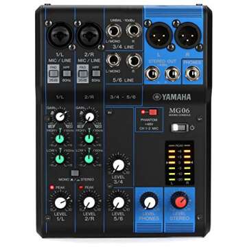 Yamaha MG06 Stereo Mixer - 6 Inputs for Perfect Mixing