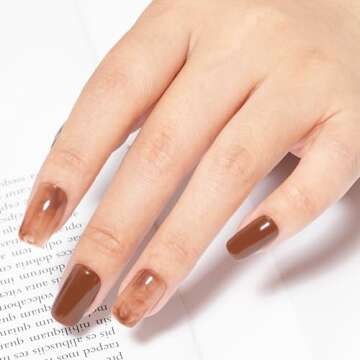 MAYCHAO 15ML Brown Gel Nail Polish 1Pc Brown Gel Polish Soak Off UV LED Nail Polish Nail Art Starter Manicure Salon DIY at Home, 0.5 OZ