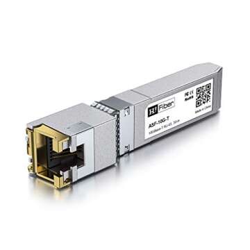 10Gb SFP+ RJ45 Module, 10Gbase-T Ethernet SFP+ Copper Transceiver Support 10G/5G/2.5G/1.25G, Compati...