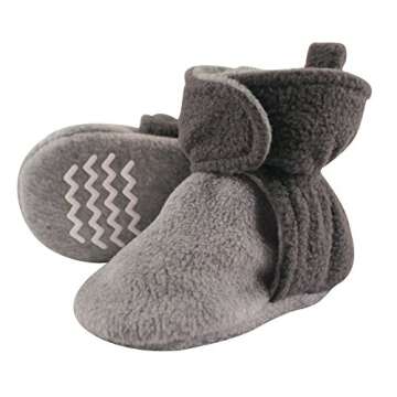 Hudson Baby Unisex-Baby Cozy Fleece Booties Slipper Sock, Charcoal Heather Gray, 18-24 Months