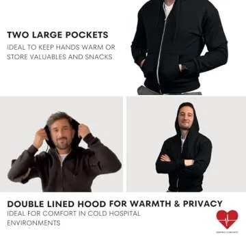 Comfortable Dialysis Port Access Hoodie with Zippers