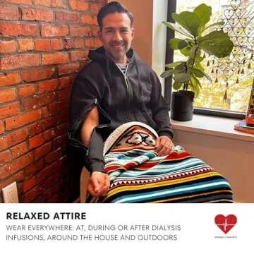 Comfortable Dialysis Port Access Hoodie with Zippers