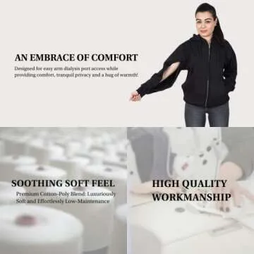 Comfortable Dialysis Port Access Hoodie with Zippers