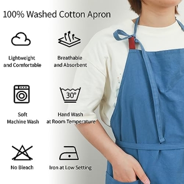 Uteynee Cotton Aprons for Kitchen & Garden Cooking Essentials