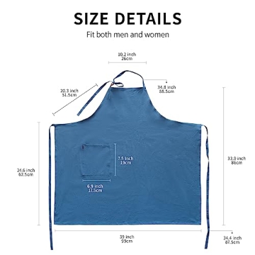 Uteynee Cotton Aprons for Kitchen & Garden Cooking Essentials