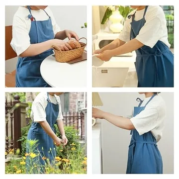 Uteynee Cotton Aprons for Kitchen & Garden Cooking Essentials