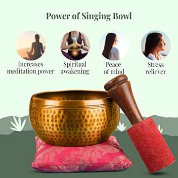 Tibetan Singing Bowl Set for Meditation and Chakra Healing