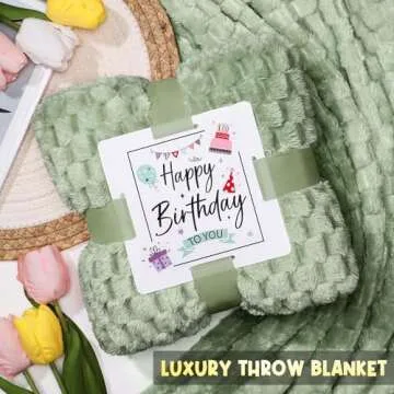 Birthday Gifts for Women Friendship, Unique Happy Birthday Gifts Basket for Mom Her Best Friend Sister Wife Girlfriend Coworker, Luxury Self Care Box Vanilla Coconut Relaxing Spa Gifts Set w/ Blanket