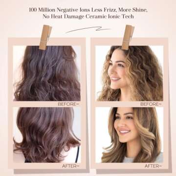 Hair Trends Travel Hair Dryer Brush, Nano Titanium 2 Inch One Step Hair Dryer & Styler Volumizer, Mini Oval Hot Air Brush, White and Rose Gold, HB004