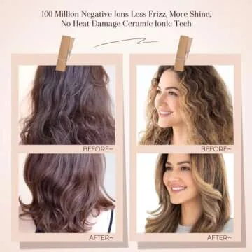 Hair Trends Travel Hair Dryer Brush, Nano Titanium 2 Inch One Step Hair Dryer & Styler Volumizer, Mini Oval Hot Air Brush, White and Rose Gold, HB004