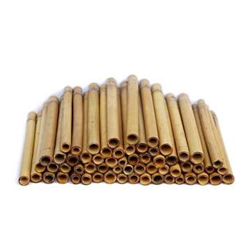 IA Crafts Bamboo Tubes, for Mason Bees, Natural Bamboo Bee Nest, Easy to Split for Cocoon Harvest, 5.9" Long and 0.27"-0.4" Inner Diameter (0.75)