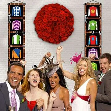 Nepnuser Kentucky Derby Porch Banner Jockey Party Front Door Window Wall Indoor Outdoor Decoration Photo Booth Backdrop
