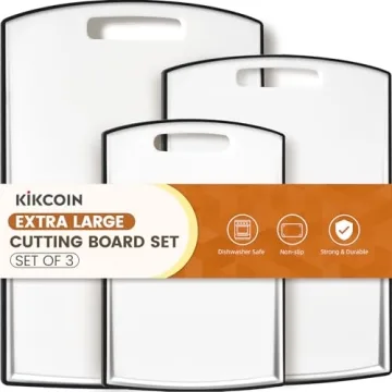 Non Slip Cutting Board, Kikcoin Extra Large Plastic Cutting Boards for Kitchen Dishwasher Safe Chopp...