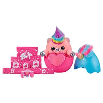 Rainbocorns Big Hair Surprise (Unicorn) by ZURU Cuddle Plush Stuffed Animal, 30+ Surprises, Collectible Baby Booboocorns, Hair Accessories, Charm Bracelets, Stickers, Ages 3+ (Unicorn)