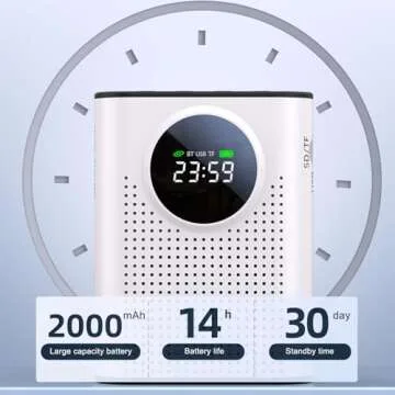 Jkoailiwi Bluetooth Voice Amplifier with Magnetic Wireless Lavalier Lapel Microphone for Teachers, Portable Speaker Clip-On Microphone, Mini Megaphone PA System for Classroom/Yoga/Conference