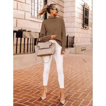 Stylish Yousify Women's Mock Neck Batwing Sweater - Cozy Comfort