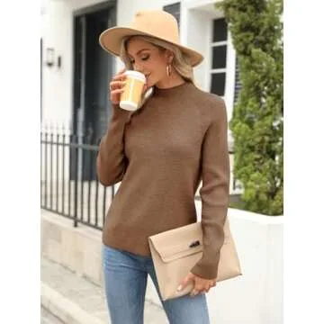 Stylish Yousify Women's Mock Neck Batwing Sweater - Cozy Comfort