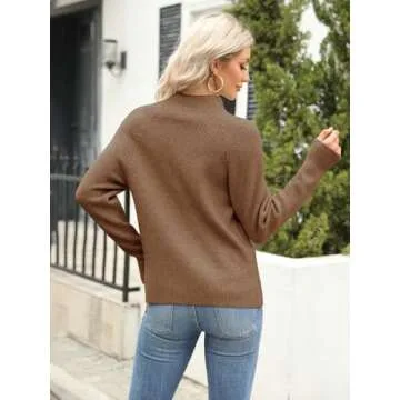 Stylish Yousify Women's Mock Neck Batwing Sweater - Cozy Comfort