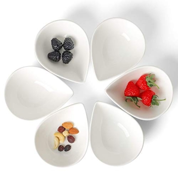 Keponbee Sauce Bowl for Dipping, Cute White Ceramic Dessert Bowls Set of 6 for Side Dish/Soup/Fruits...