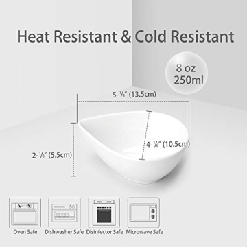 Stylish Set of 6 Porcelain Bowls for Dipping and Serving