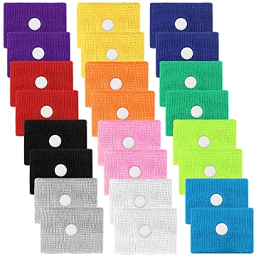 12 Pairs Motion Sickness Bands for Kids Adults Nausea Wristbands Colorful Nausea Relief Bracelet for...