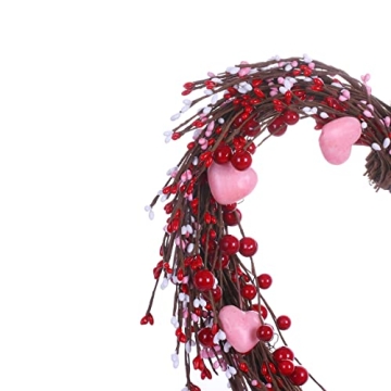 VioletEverGarden Valentine’s Day Wreath, 15” Heart Decor