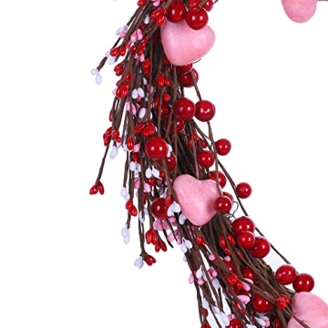 VioletEverGarden Valentine’s Day Wreath, 15” Heart Decor