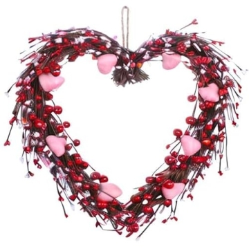 VioletEverGarden Valentine’s Day Wreath, 15” Heart Decor