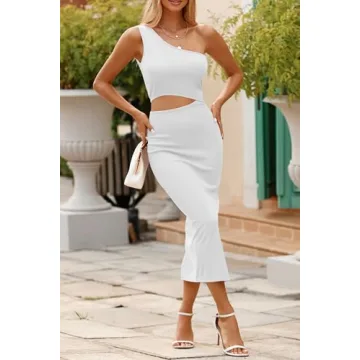 PRETTYGARDEN Women's Summer Midi Cutout Bodycon Dress