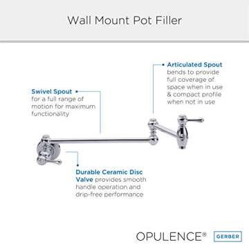 Danze D205057 Opulence Wall Mount Pot Filler, Chrome