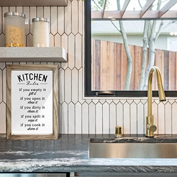 Farmhouse Signs For Laundry Room Or Kitchen Wall Decor - Rustic Wooden Frame Comes with 16 Interchangeable Sayings - The Perfect Home Decoration Accessories For Your Laundry Room or Kitchen