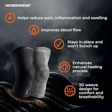 Incrediwear Knee Sleeve – Knee Braces for Knee Pain, Joint Pain Relief, Swelling, Inflammation Relief, and Circulation, Knee Support for Women and Men, Fits 12”-14” Above Kneecap (Black, Medium)