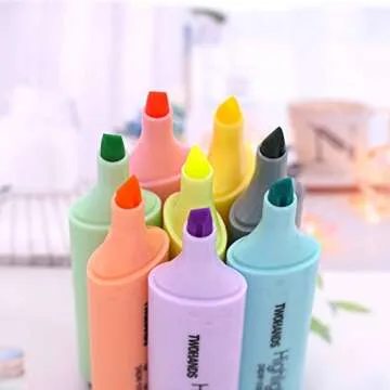 TWOHANDS Highlighters - 8 Assorted Pastel Colors for Effortless Highlighting