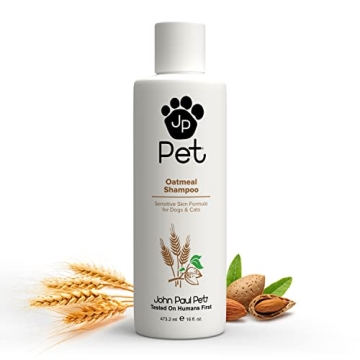 John Paul Pet Oatmeal Shampoo - Grooming for Dogs and Cats, Soothe Sensitive Skin Formula with Aloe ...