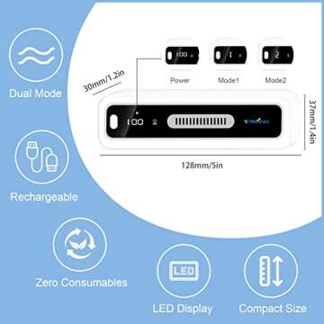 Mini USB Fridge Deodorizer with Led Display, Rechargeable Refrigerator Deodorizer, Reusable Fridge Odor Eliminator for Fridge, Car, Closet, Wardrobe, More Effective Than Baking Soda and Charcoal Bags
