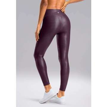 SANTINY Women's Faux Leather Leggings 25''/27''/29'' - Stylish High Waisted Stretch Pants